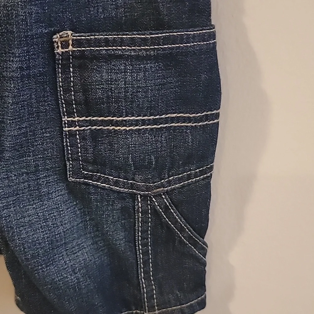 Oshkosh b'gosh 18 month denim chambray jeans overalls shorts painter pockets